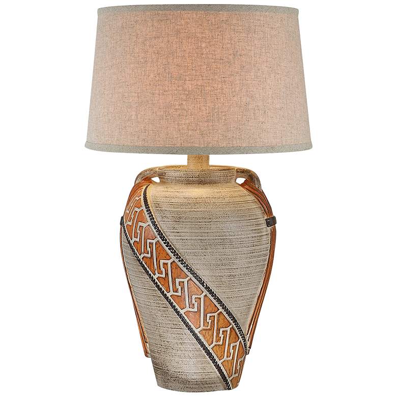 Image 2 Moxley Sand Dune Hydrocal 2-Handle Jug Table Lamp