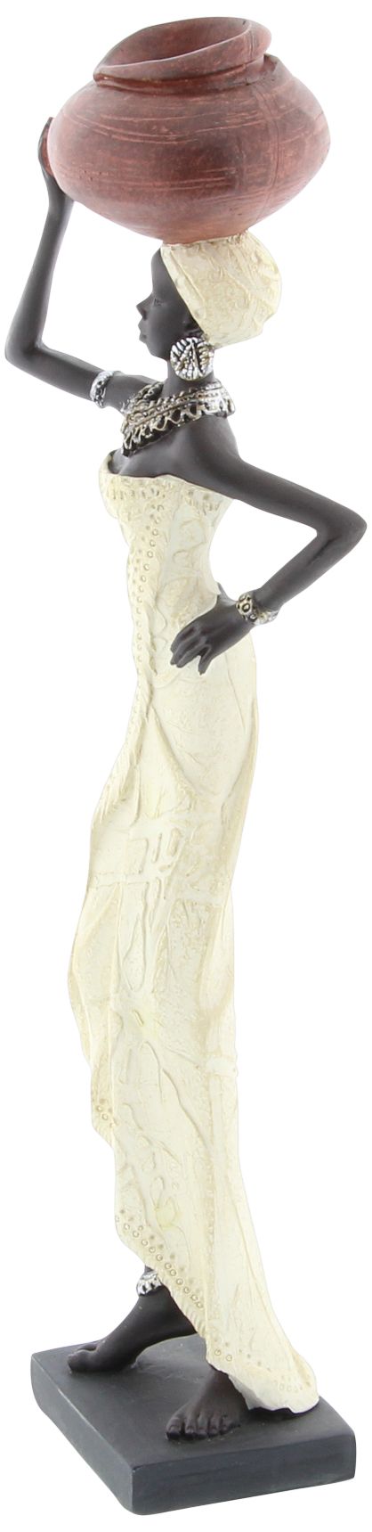 Image 5 Mozambique Cream 2-Piece Standing African Women Statues Set more views
