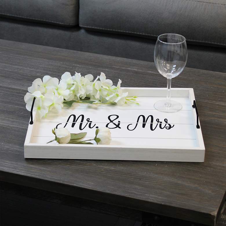 Image 1 Mr. and Mrs. inch Decorative Wood Tray