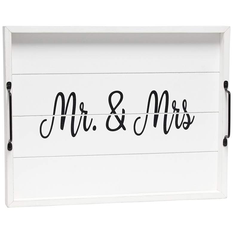 Image 6 Mr. and Mrs." Decorative Wood Tray more views