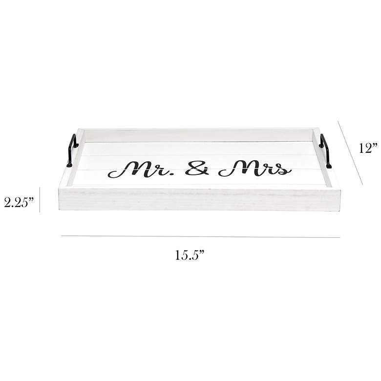 Image 7 Mr. and Mrs." Decorative Wood Tray more views