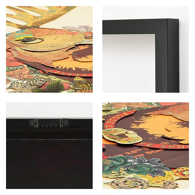 Image 3 Mr. Deer 33" High Dimensional Collage Framed Wall Art more views