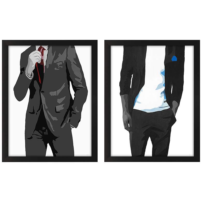 Image 3 Mr. Right 30" High 2-Piece Giclee Framed Wall Art Set