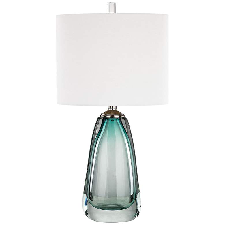Image 1 Ms. Aqua Blue Glass Table Lamp