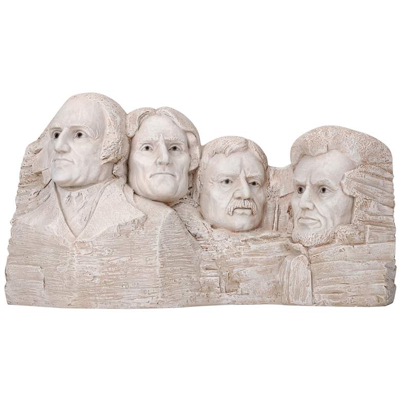 Image 2 Mt. Rushmore 15 inchH Off-White Statue with Solar LED Spotlight more views
