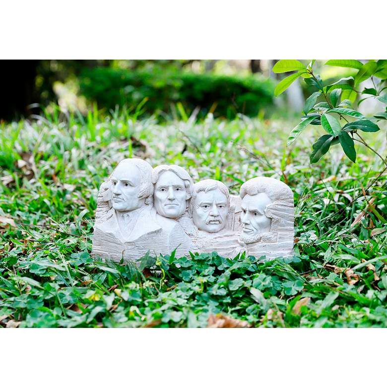 Image 6 Mt. Rushmore 15 inchH Off-White Statue with Solar LED Spotlight more views