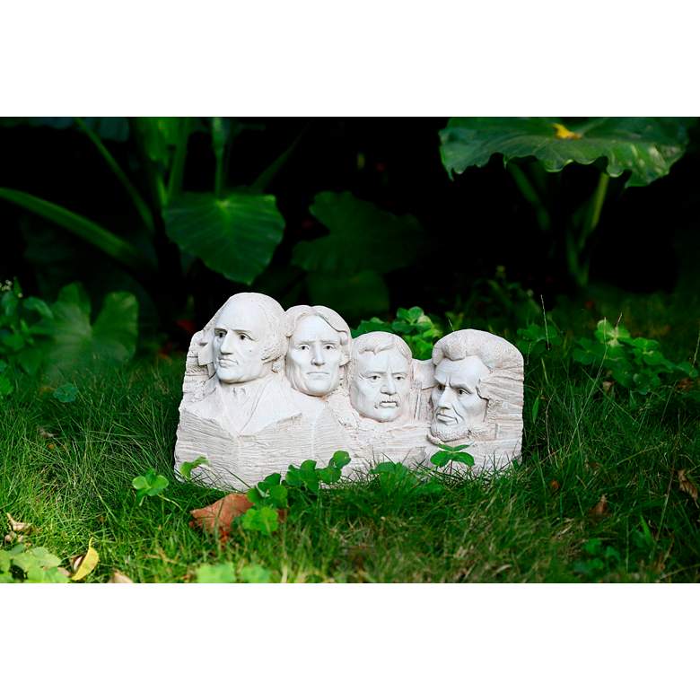 Image 7 Mt. Rushmore 15"H Off-White Statue with Solar LED Spotlight more views