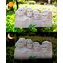 Mt. Rushmore 15"H Off-White Statue with Solar LED Spotlight