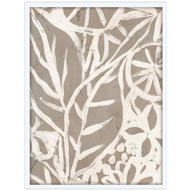 Image 1 Mudcloth Foliage I 50" High Shadow Box Giclee Framed Wall Art