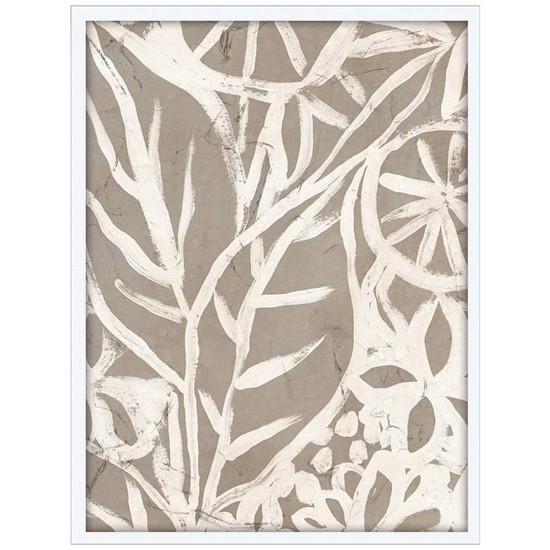 Image 1 Mudcloth Foliage I 50 inch High Shadow Box Giclee Framed Wall Art