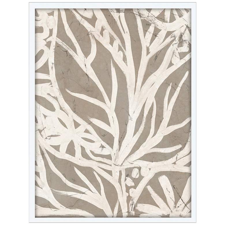 Image 1 Mudcloth Foliage II 50"H Shadow Box Giclee Framed Wall Art