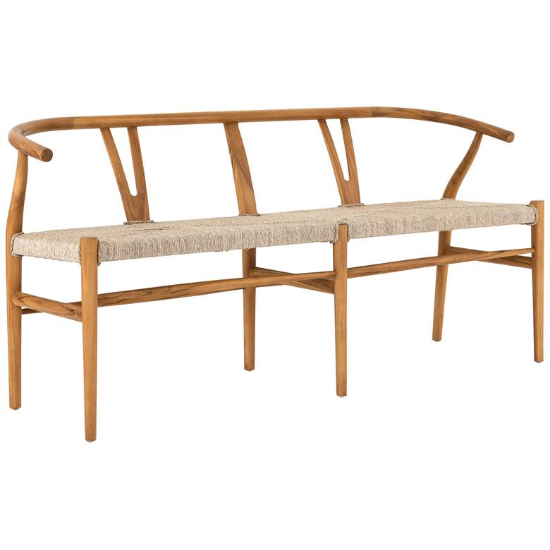 Image 1 Muestra 65" Wide Rustic Natural Teak Dining Bench