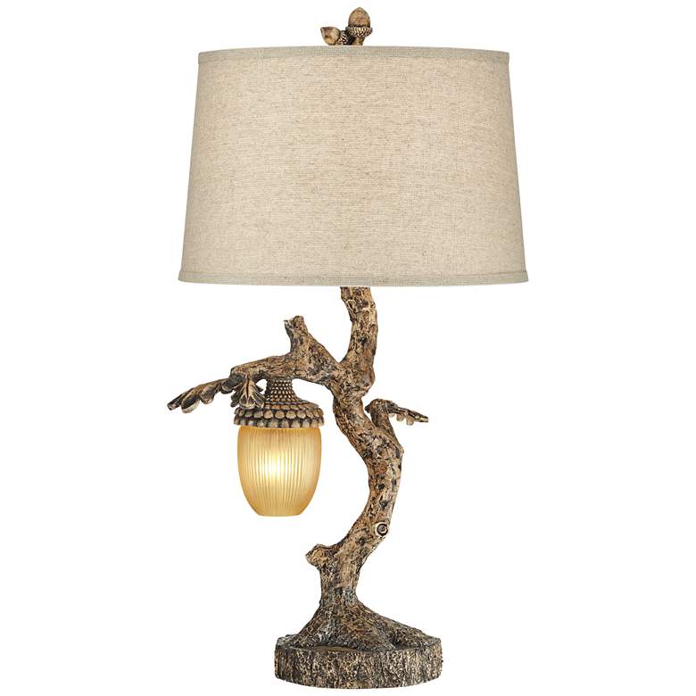 Muir Woods Natural Table Lamp with Acorn Night Light