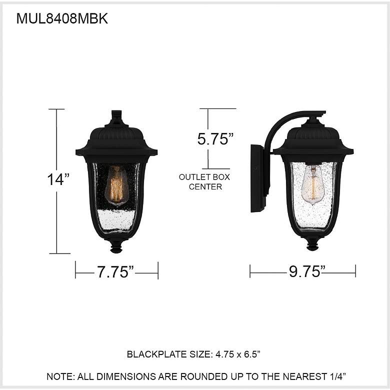Image 5 Mulberry 1-Light Matte Black Outdoor Wall Lantern more views