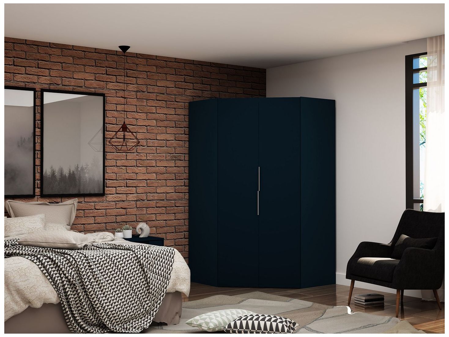 Image 2 Mulberry 2.0 Corner Wardrobe Closet in Tatiana Midnight Blue more views