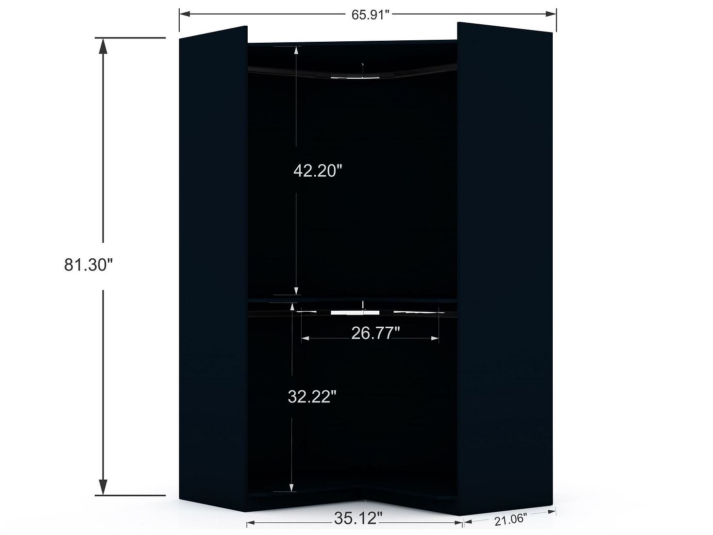 Image 3 Mulberry 2.0 Corner Wardrobe Closet in Tatiana Midnight Blue more views