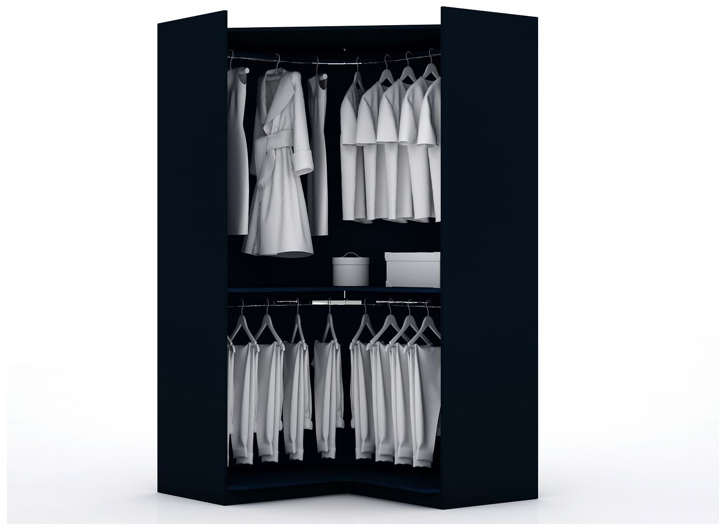 Image 5 Mulberry 2.0 Corner Wardrobe Closet in Tatiana Midnight Blue more views