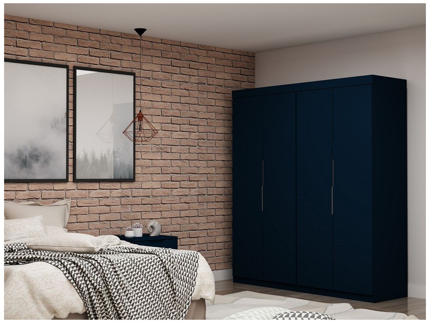 Image 6 Mulberry 2.0 Wardrobe Closet - Set of 2 in Tatiana Midnight Blue more views