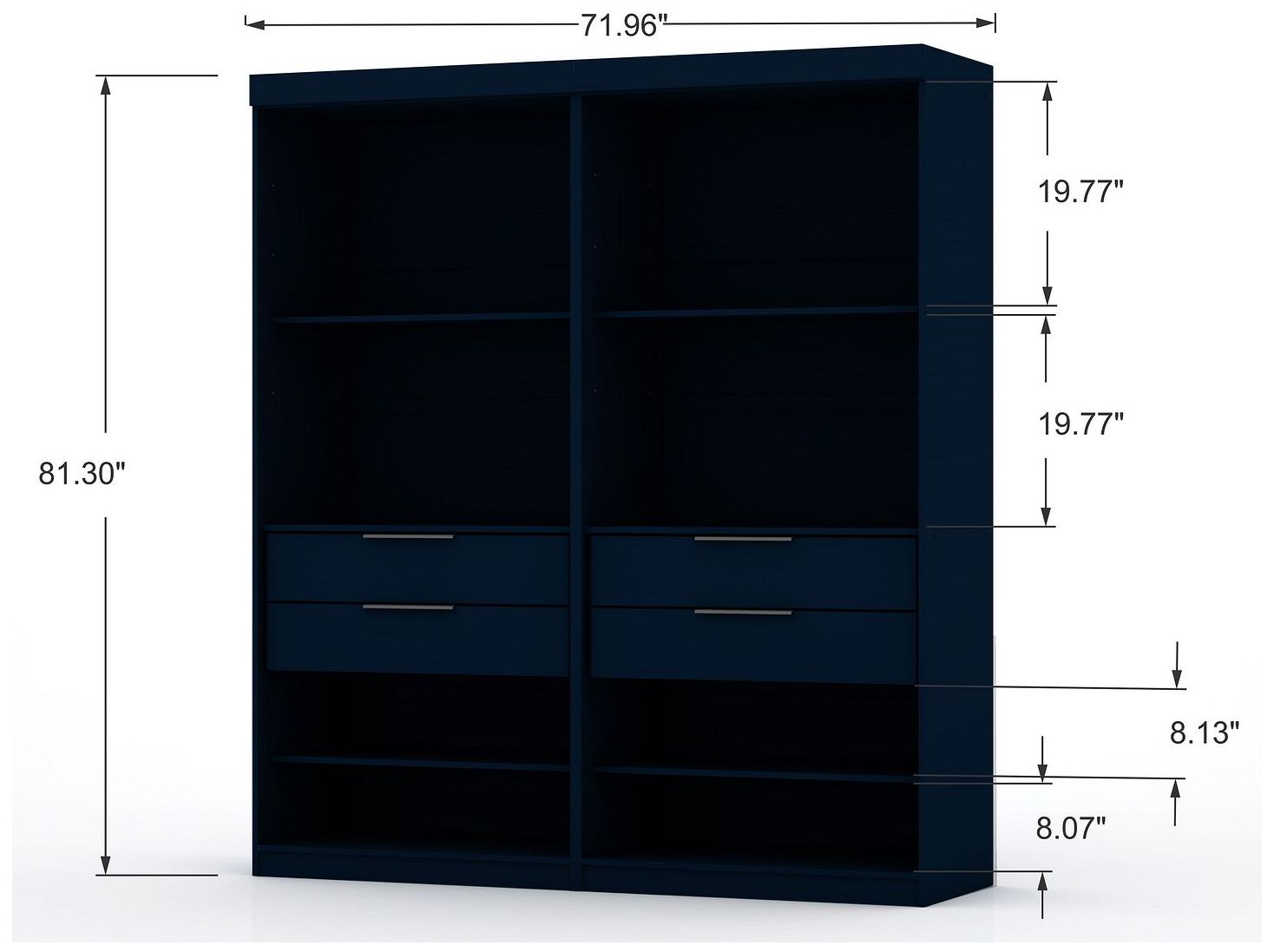 Image 7 Mulberry 2.0 Wardrobe Closet - Set of 2 in Tatiana Midnight Blue more views