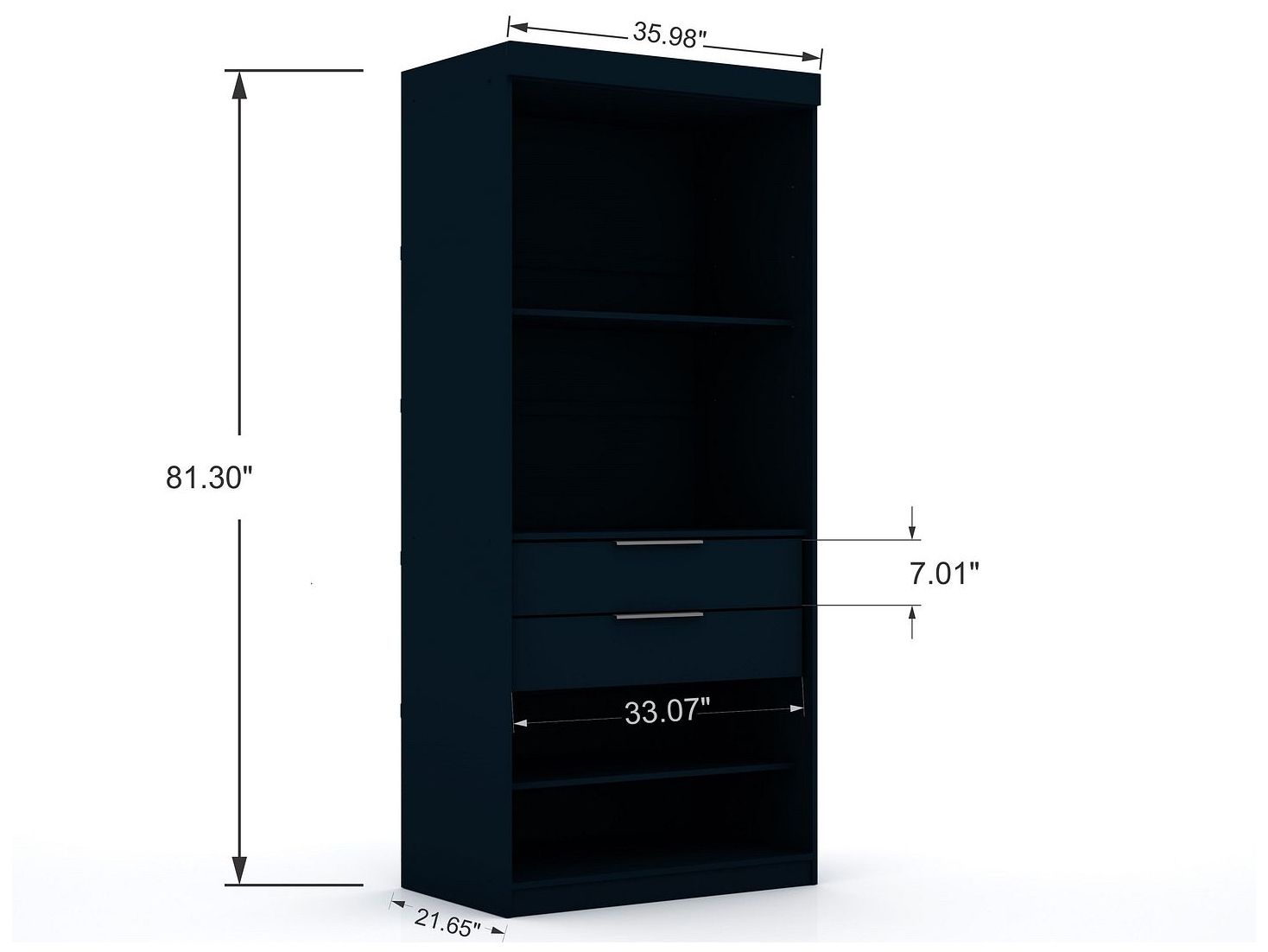 Image 5 Mulberry 3.0 Sectional Corner Closet - Set of 3 in Tatiana Midnight Blue more views
