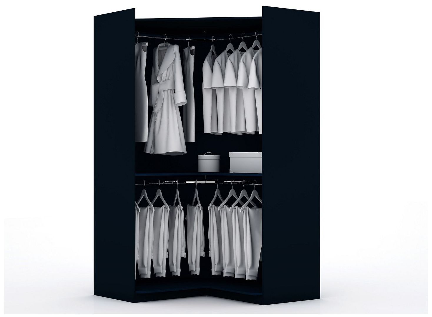 Image 6 Mulberry 3.0 Sectional Corner Closet - Set of 3 in Tatiana Midnight Blue more views