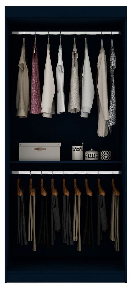 Image 4 Mulberry 35.9 Open Double Hanging Wardrobe Closet in Tatiana Midnight Blue more views