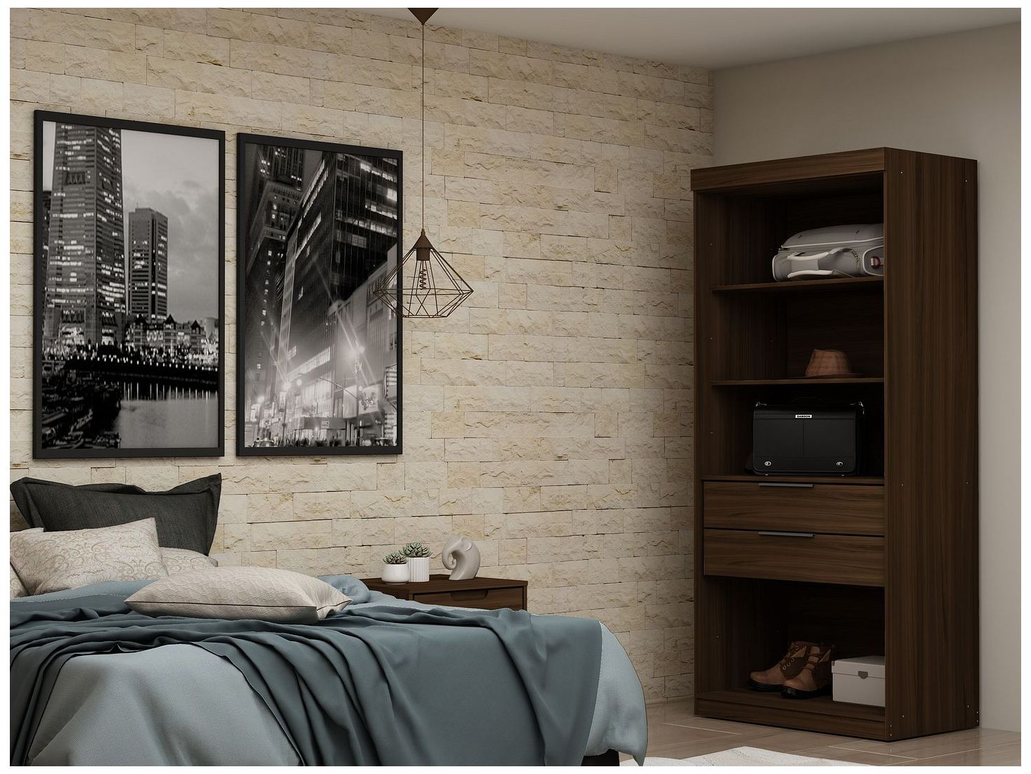 Image 2 Mulberry Open 1 Sectional Closet in Brown more views