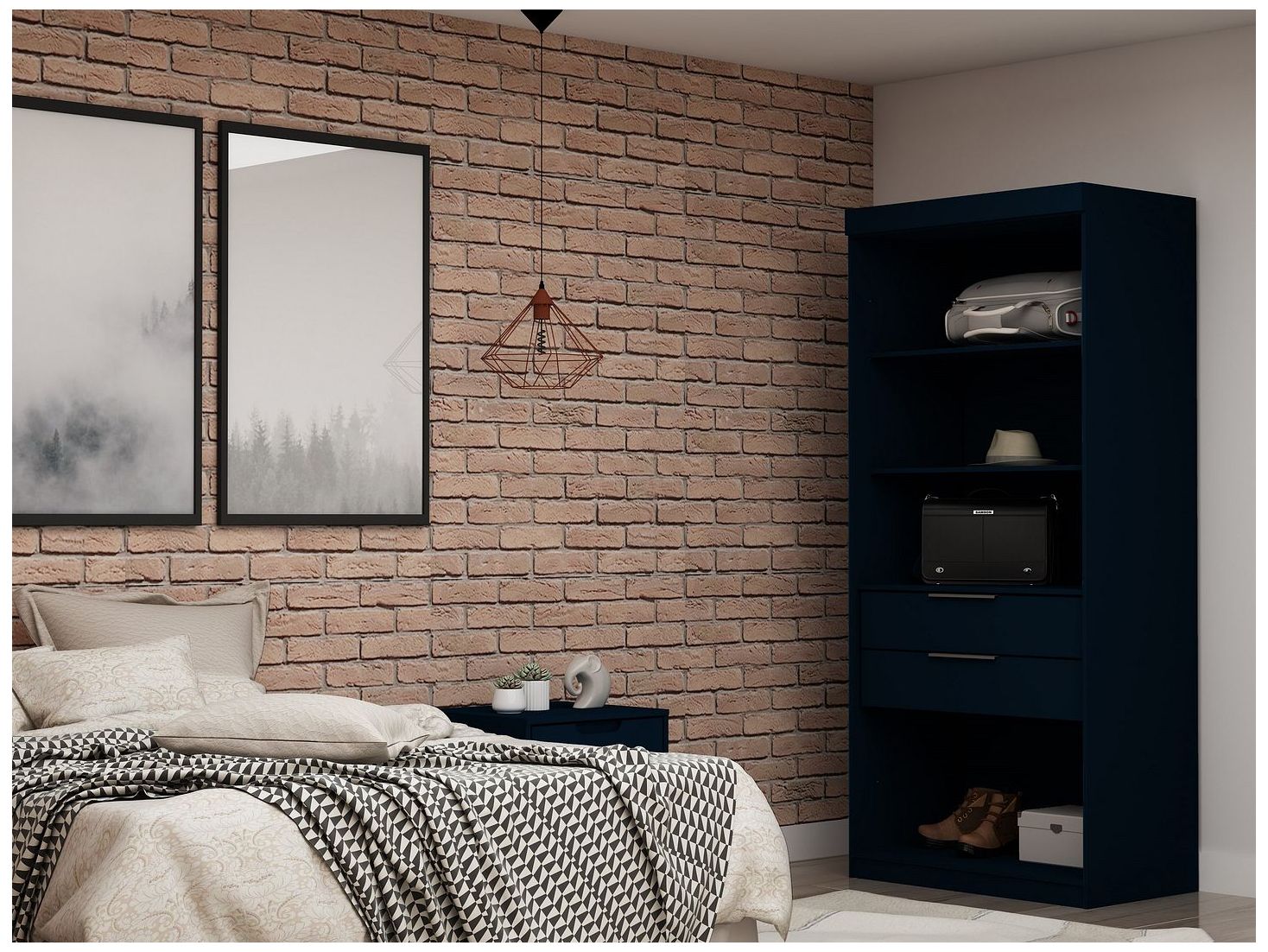 Image 2 Mulberry Open 1 Sectional Closet in Tatiana Midnight Blue more views