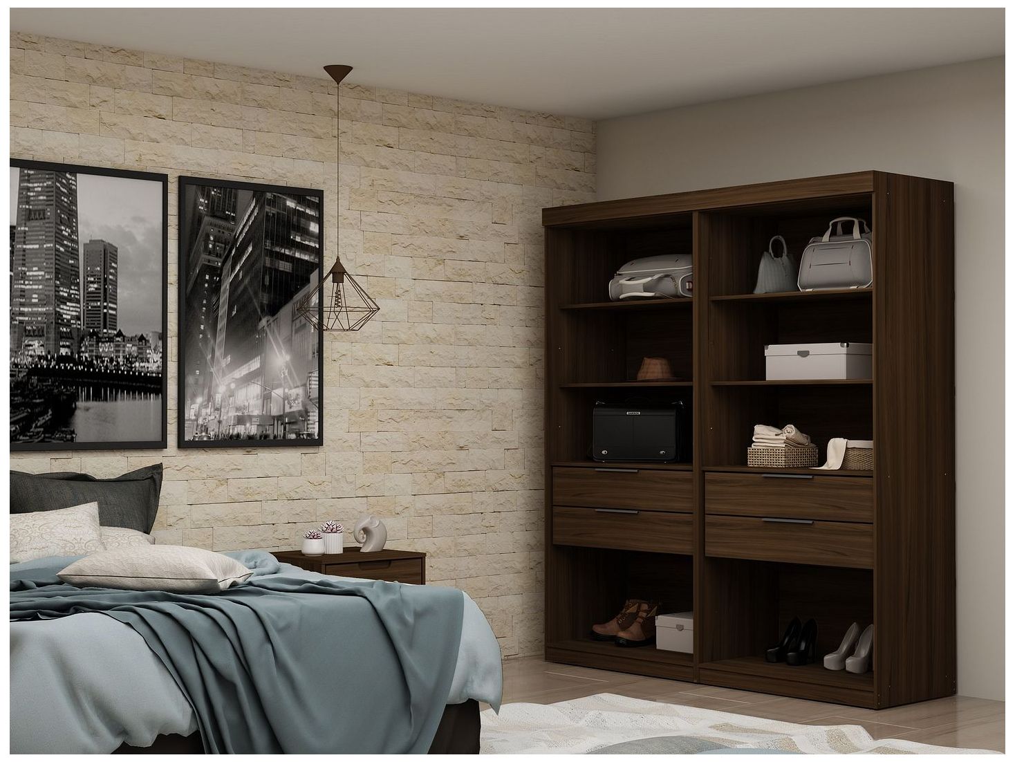 Image 2 Mulberry Open 2 Sectional Closet - Set of 2 in Brown more views
