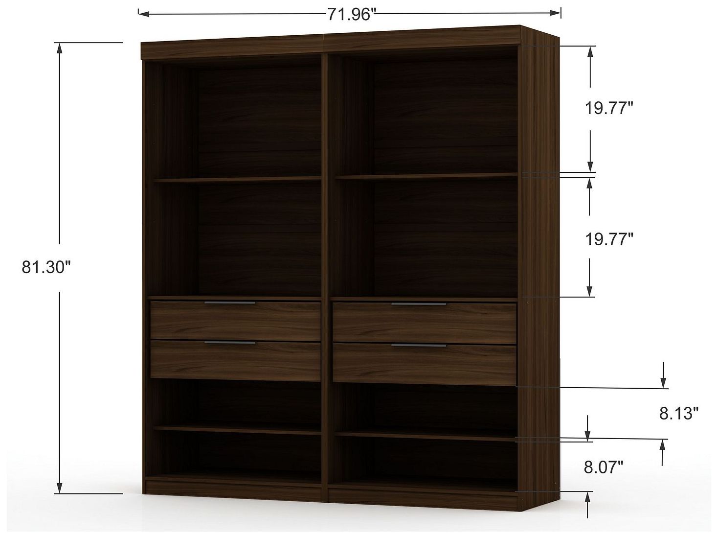 Image 3 Mulberry Open 2 Sectional Closet - Set of 2 in Brown more views