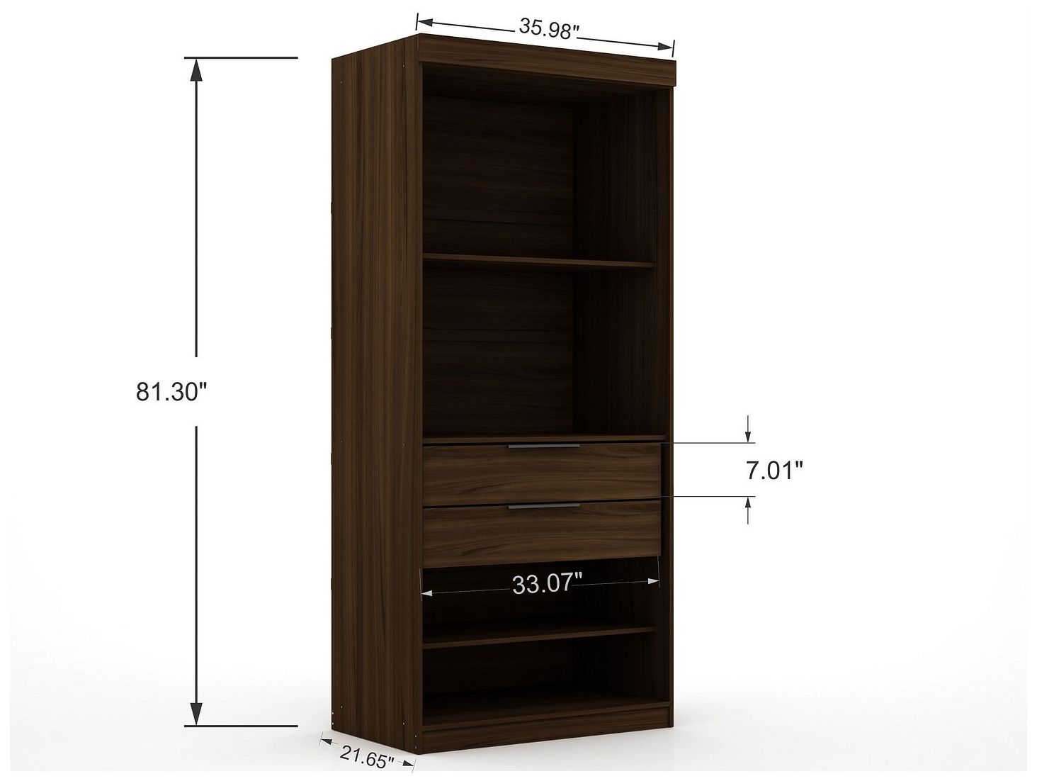 Image 5 Mulberry Open 2 Sectional Closet - Set of 2 in Brown more views
