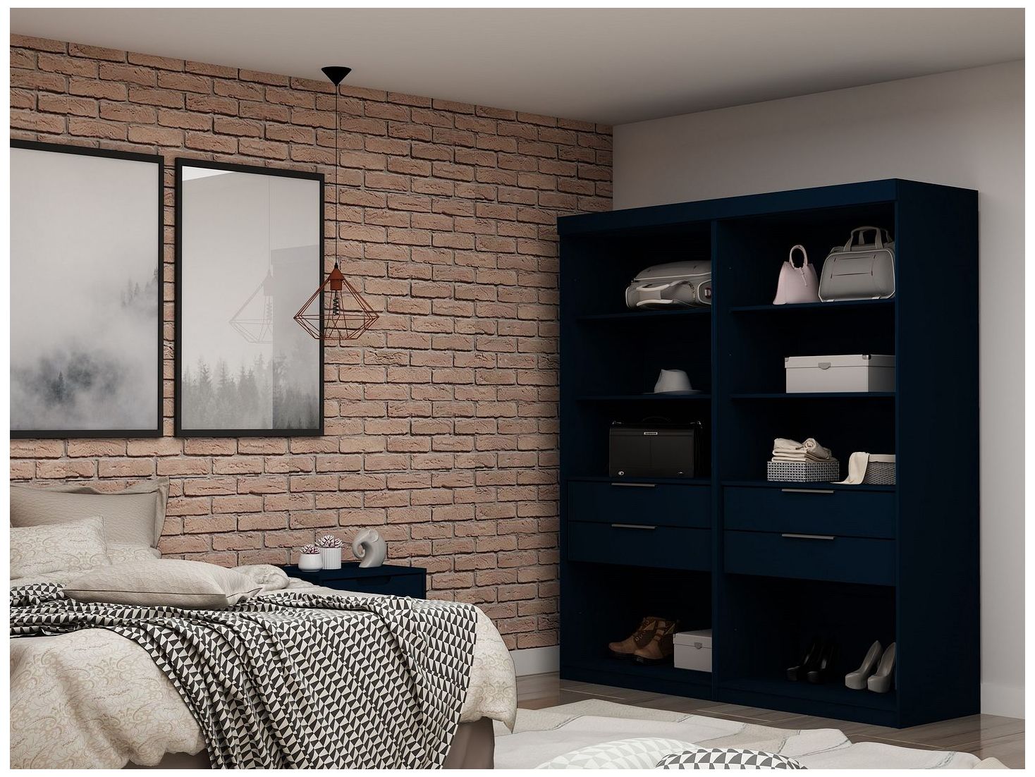 Image 2 Mulberry Open 2 Sectional Closet - Set of 2 in Tatiana Midnight Blue more views