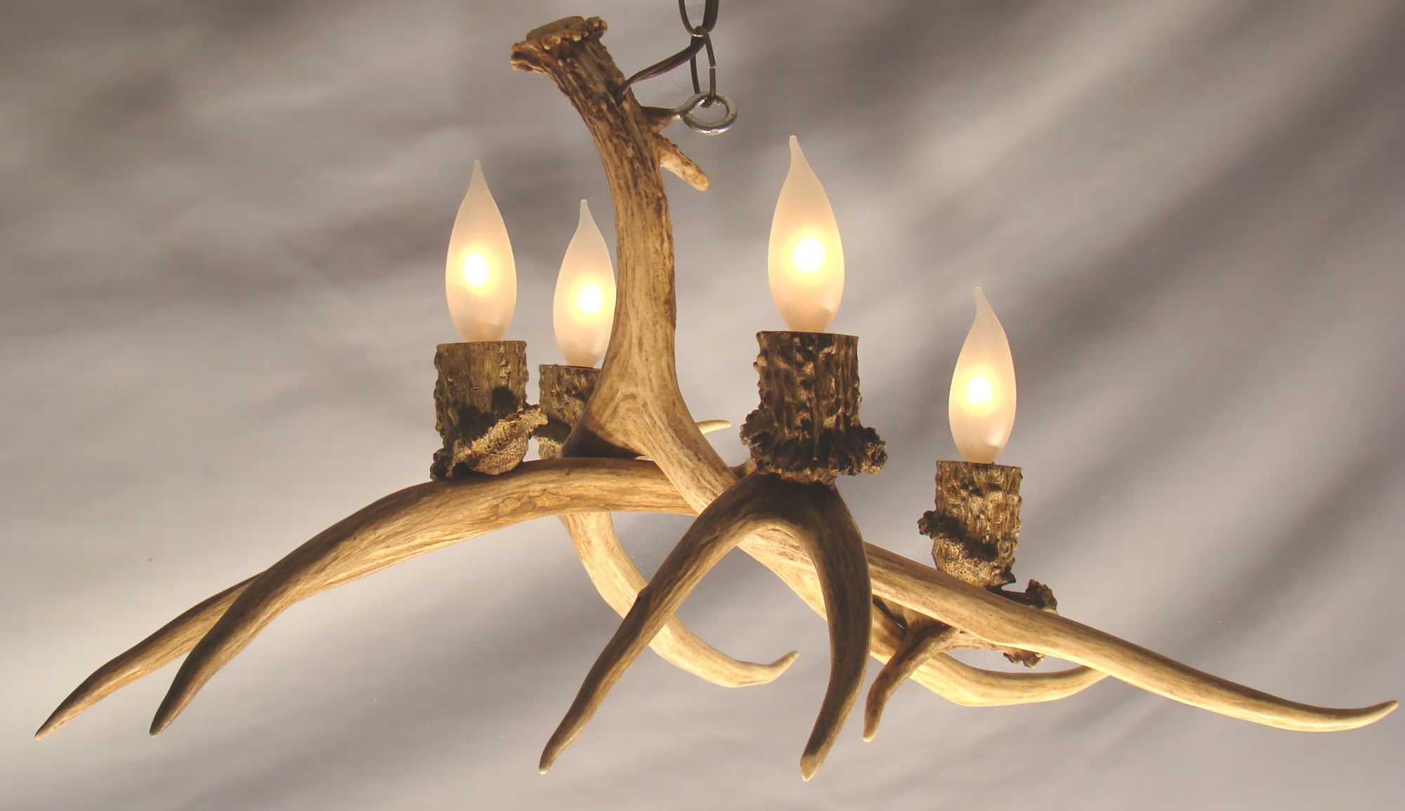 Image 2 Mule Deer 22-24" Wide 4-Light Real Antler Pendant Light more views