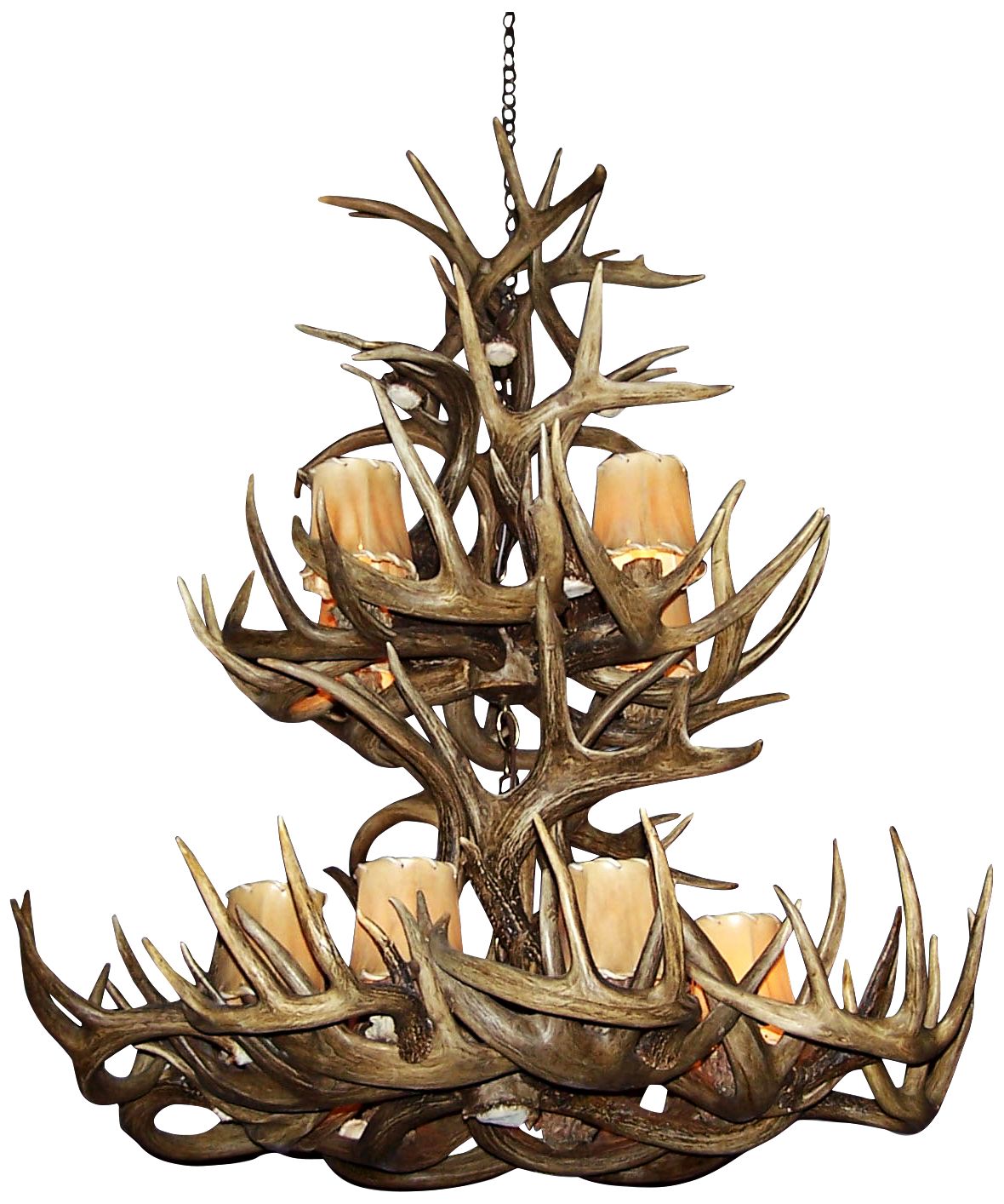 Image 3 Mule Deer 28-30"W 12-Light Natural-Shed Antler Chandelier more views