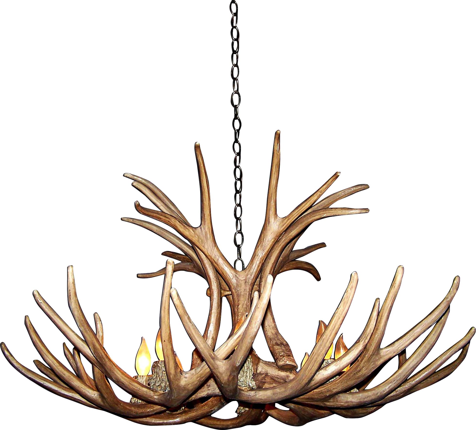 Mule Deer 29" Wide 6-Light Antler Chandelier