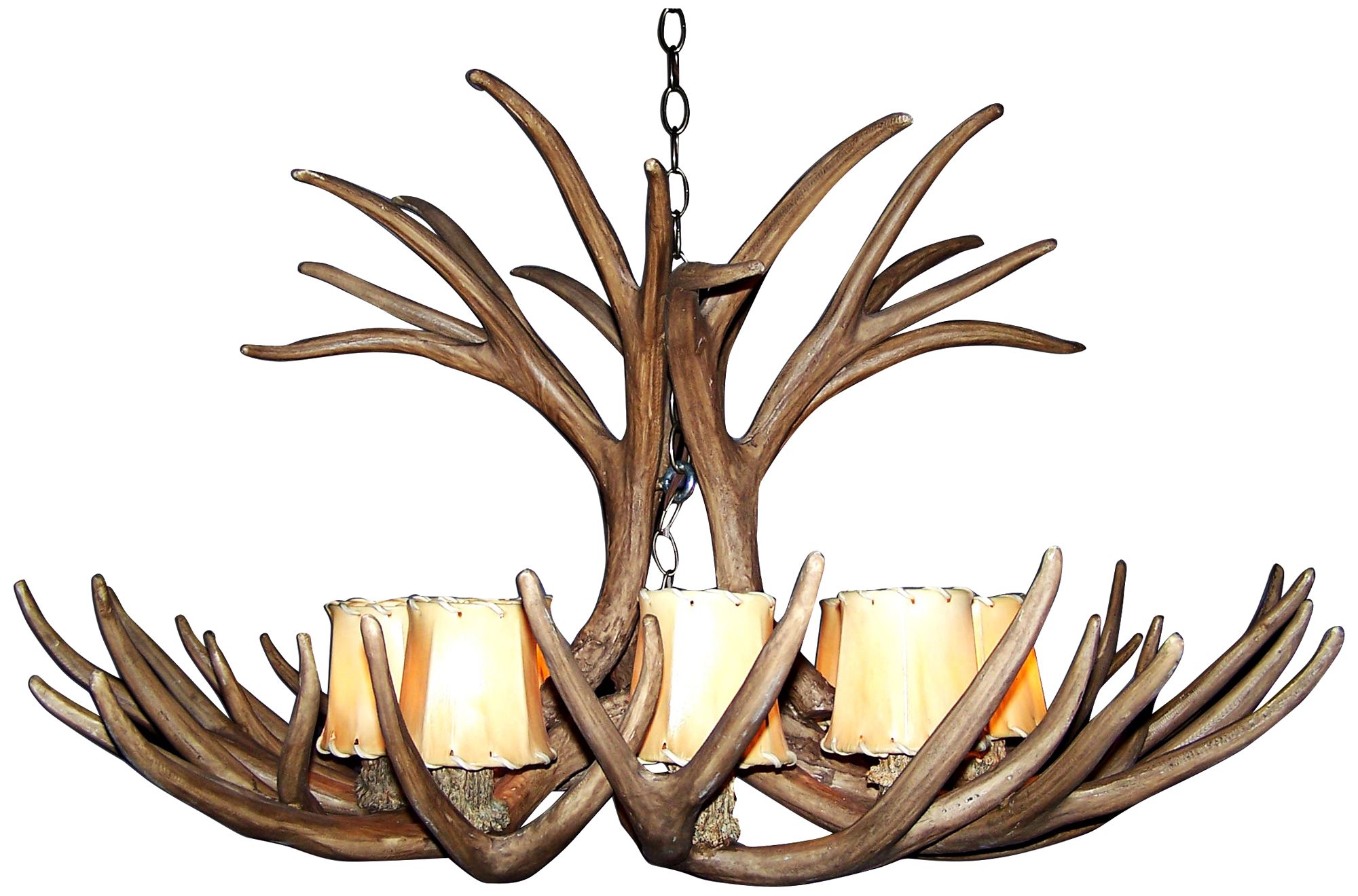Image 3 Mule Deer 29" Wide 6-Light Antler Chandelier more views