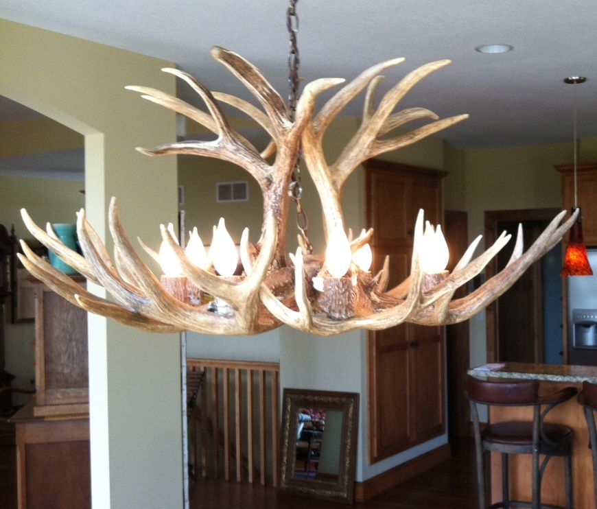 Image 4 Mule Deer 29" Wide 6-Light Antler Chandelier more views
