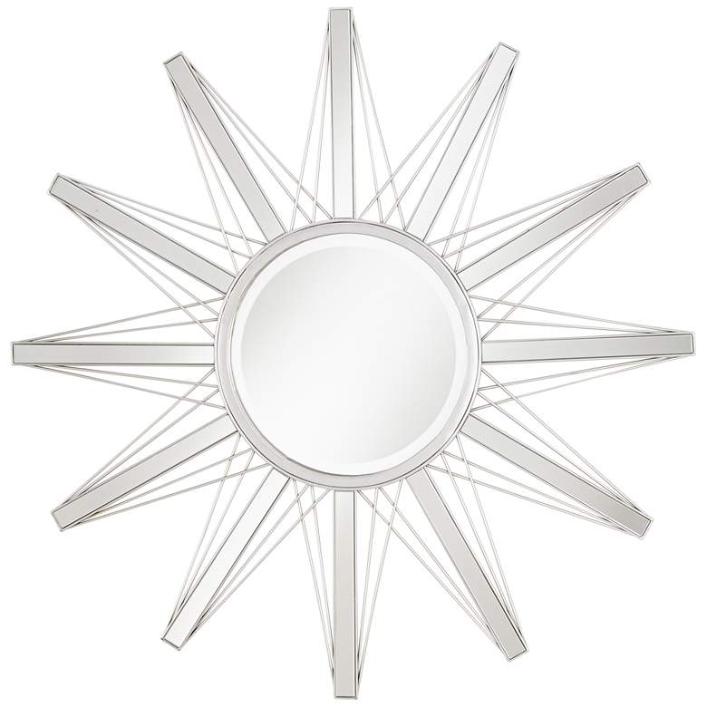 Image 1 Mulino Silver Sunburst 36 3/4 inch x 36 3/4 inch Accent Wall Mirror