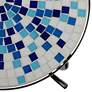 Multi Blue Mosaic Black Iron Outdoor Accent Table