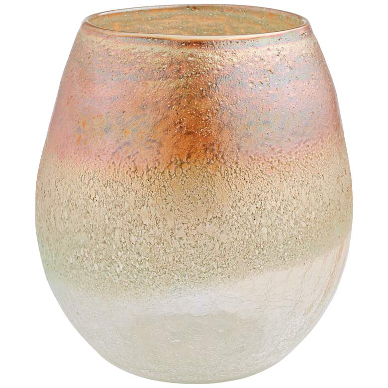 Multi-Color 7 1/2&quot; High Textured Glass Decorative Vase