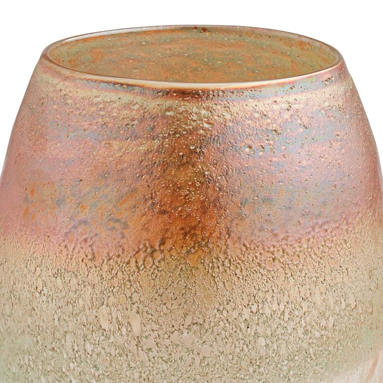 Multi-Color 7 1/2 inch High Textured Glass Decorative Vase more views