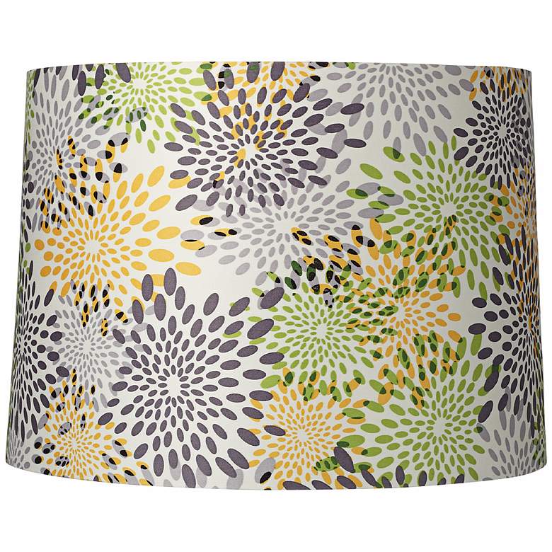 Image 1 Multi-Color Abstract Flower Drum Shade 13x14x10 (Spider)