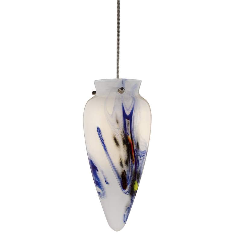 Image 2 Multi-Color Glass 3 1/4" Wide Steel Low Voltage Mini Pendant