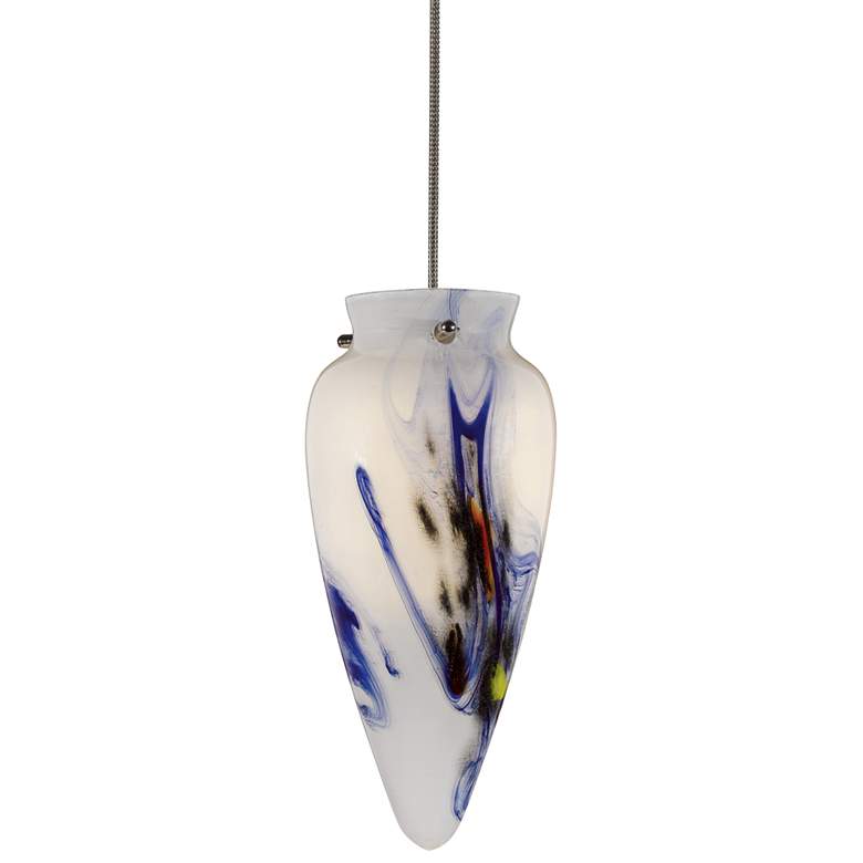 Image 2 Multi-Color Glass 3 1/4 inch Wide Steel Low Voltage Mini Pendant