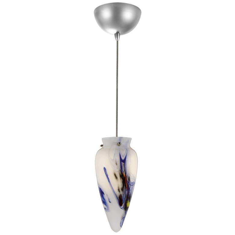 Image 4 Multi-Color Glass 3 1/4 inch Wide Steel Low Voltage Mini Pendant more views