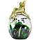 Multi-Color Glass 4" High Frog on Tadpole Globe Figurine