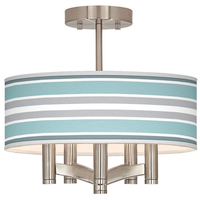 Image 1 Multi Color Stripes Ava 5-Light Nickel Ceiling Light