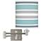 Multi Color Stripes Brushed Nickel Swing Arm Wall Lamp