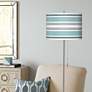 Multi Color Stripes Giclee Brushed Nickel Floor Lamp