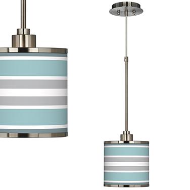 Multi Color Stripes Giclee Glow Mini Pendant Light